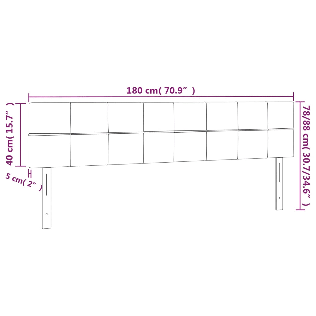 Testiera 2 pz-Set di 2 Testata-Testiera Decorativa Marrone Scuro 90x5x78/88 cm in Tessuto 561324
