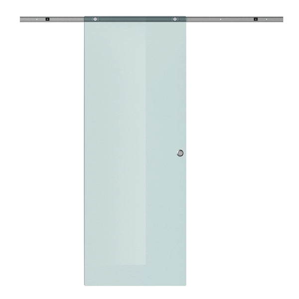 Porta Scorrevole in Vetro Smerigliato con Binario in Alluminio per Bagno Cucina Studio Vetro 205cm