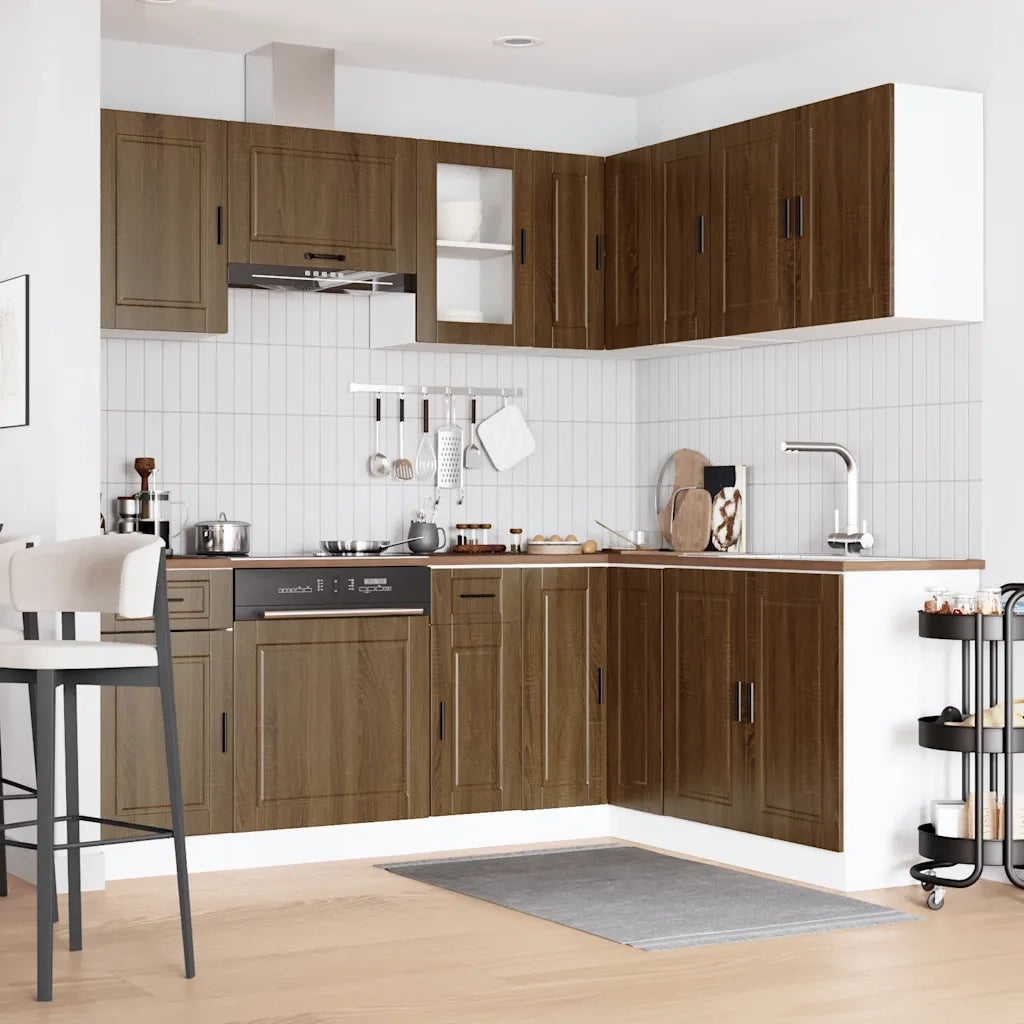 Set Mobili da Cucina 11 pz Porto Rovere Marrone in Truciolato