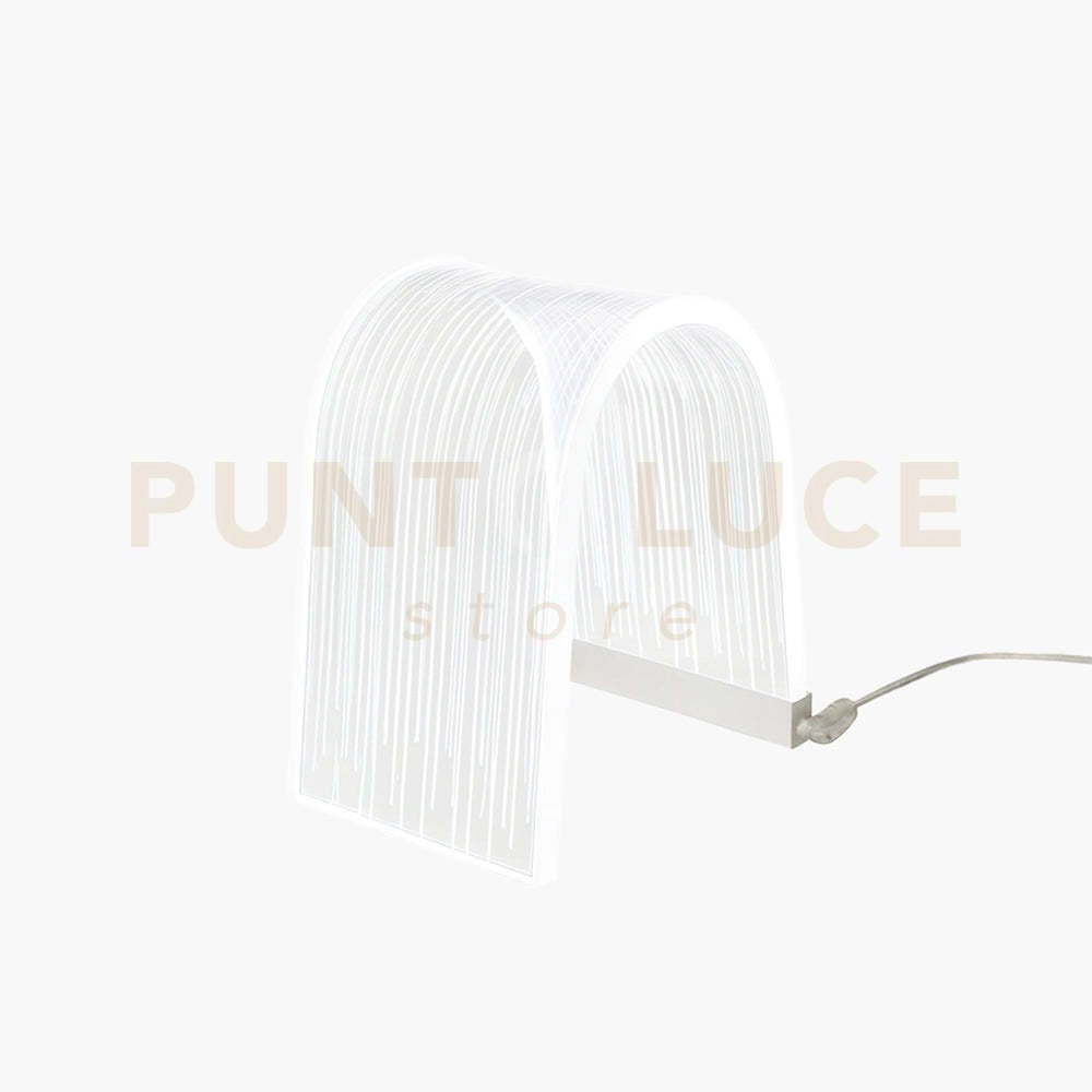 LAMPADA DA TAVOLO PICCOLA ARC LINE LED 4200°K / 24 Volt - 12 W/Mt IN CRISTALLO ACRILICO TRASPARENTE