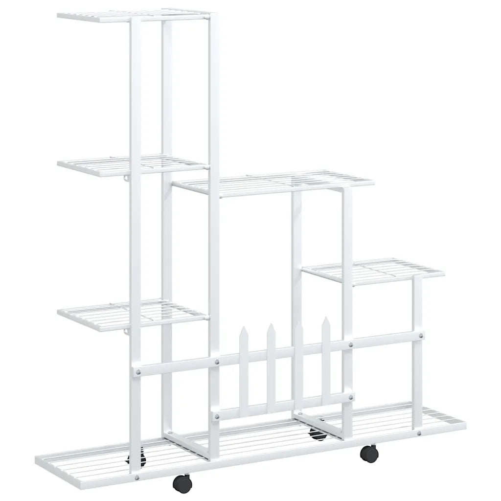 Portapiante con Ruote 94,5x25x92,5 cm Bianco in Metallo cod mxl 63117