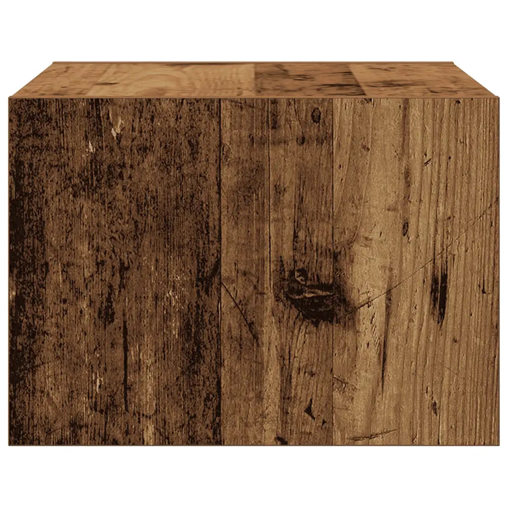 Comodino a Parete con Luci LED Legno Antico 860225