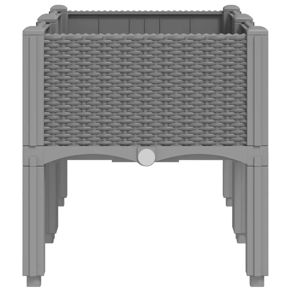 Fioriera da Giardino con Gambe Grigio Chiaro 80x40x42 cm in PP 367892