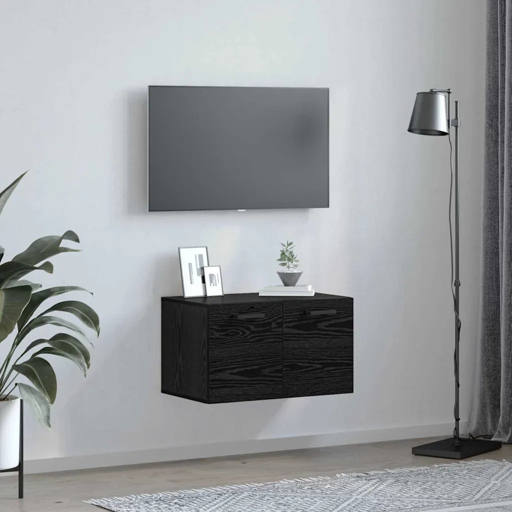 Mobiletto a muro Rovere Nero 60 x 36,5 x 35 cm