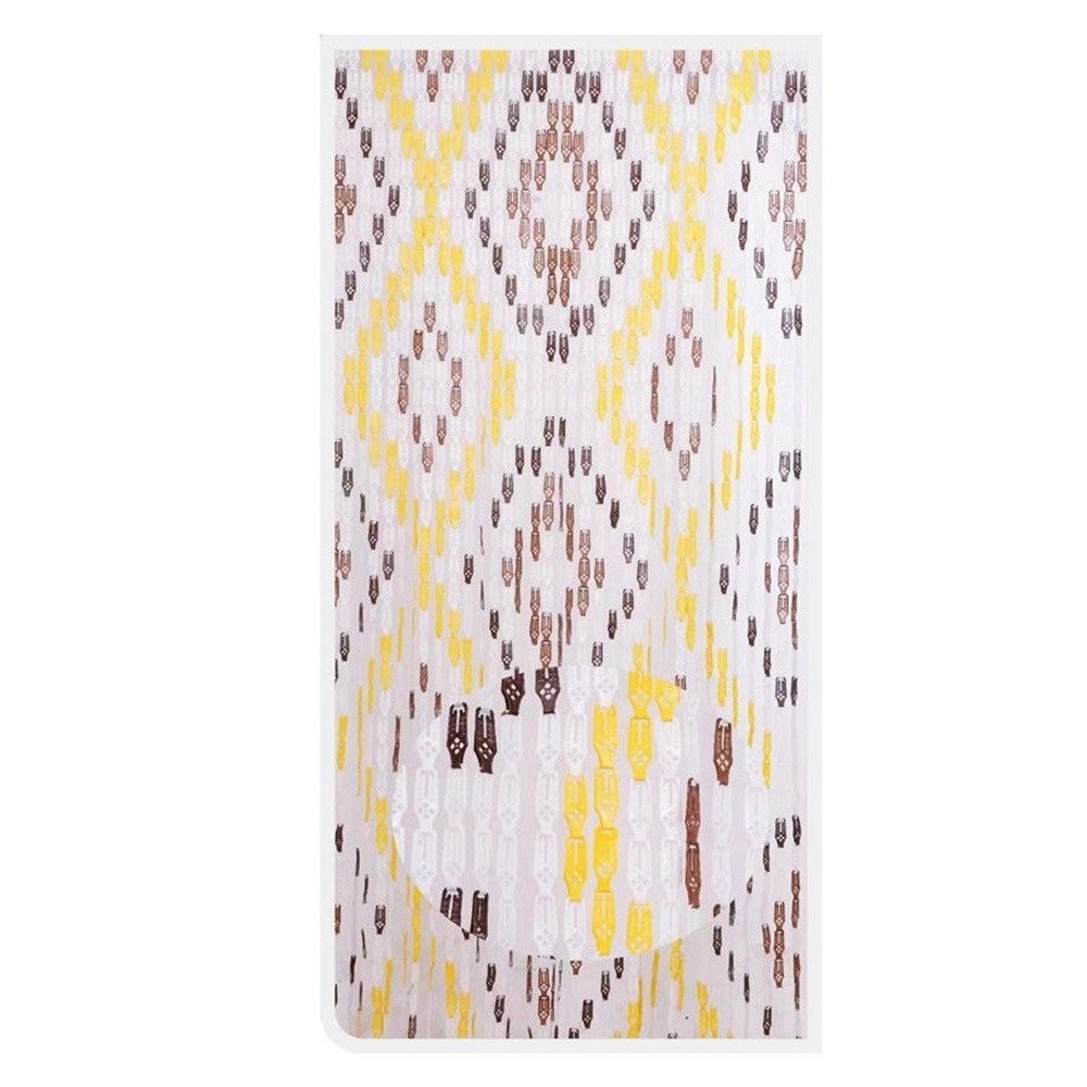 Trade Shop - Tenda Moschiera Con Piastrine In Pvc Decoro Rombo Marrone 120x230cm Tpl16 017348 -