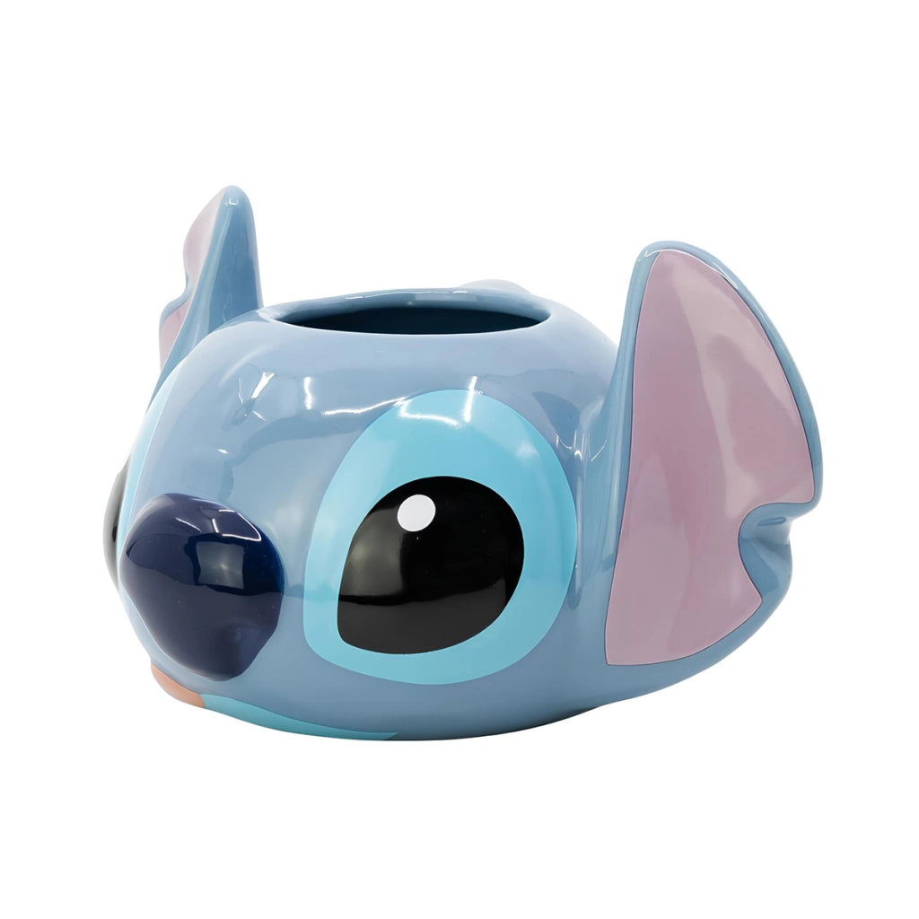 Tazza 3D in Ceramica 375ml Stitch con Scatola Regalo Blu / Rosa Disney