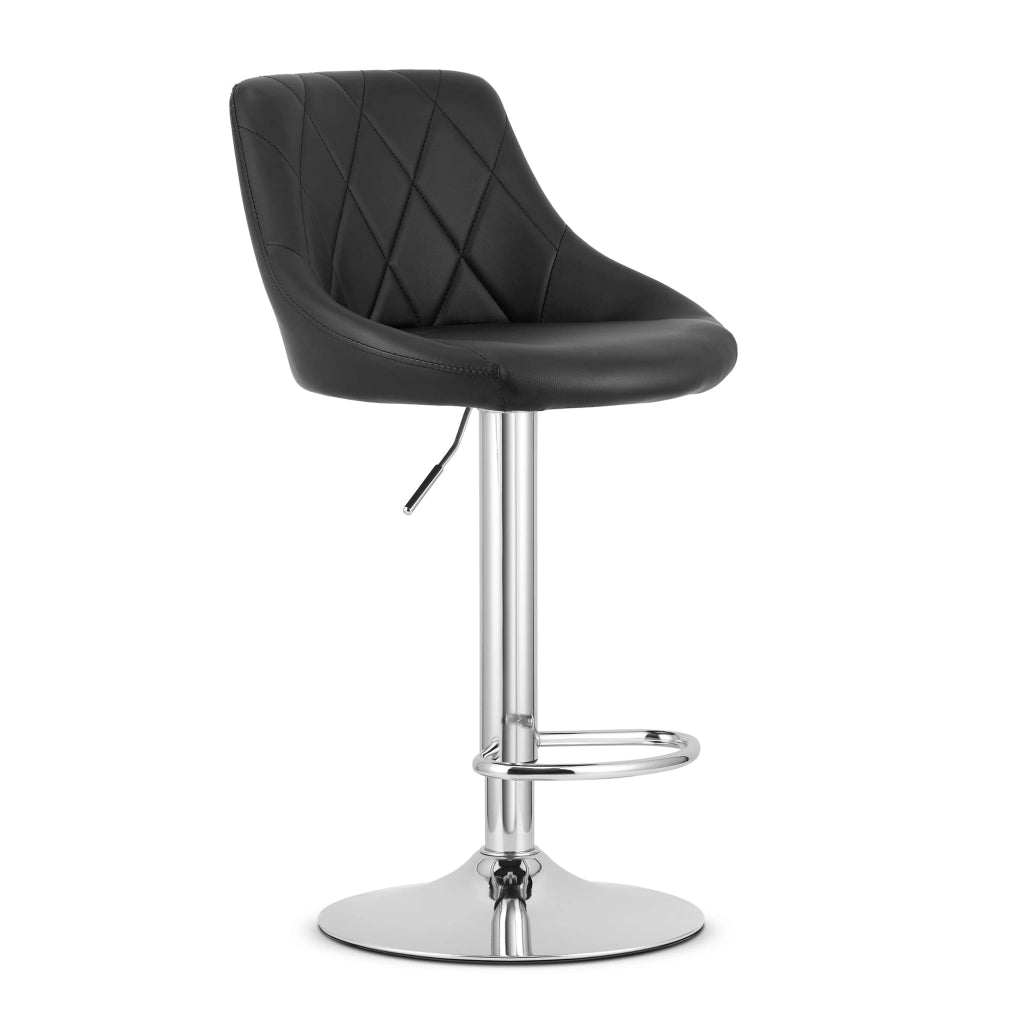 Sgabello girevole VALORA DAKA - Ecopelle nera con base cromata
