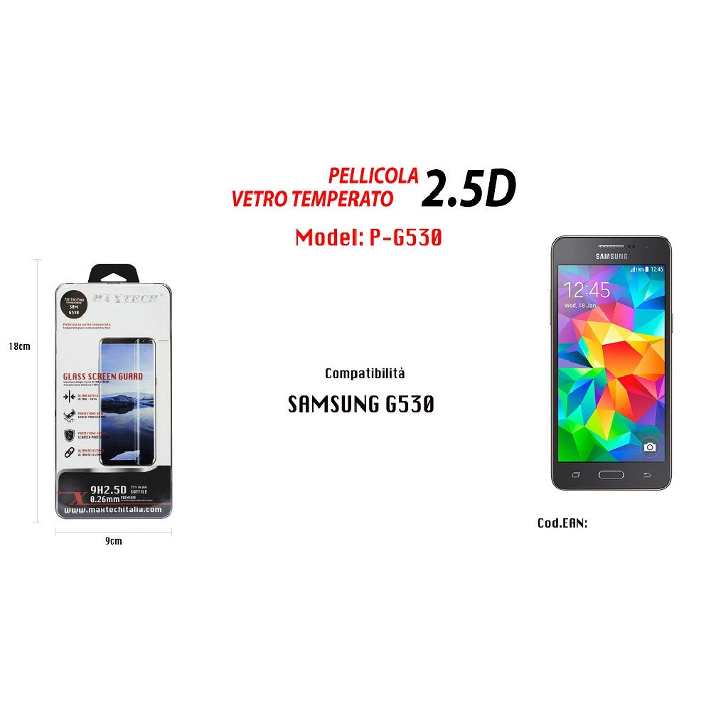 Trade Shop - Pellicola In Vetro Temperato Per Samsung Grand Prime G530 Antiurto Maxtech P-g530 -