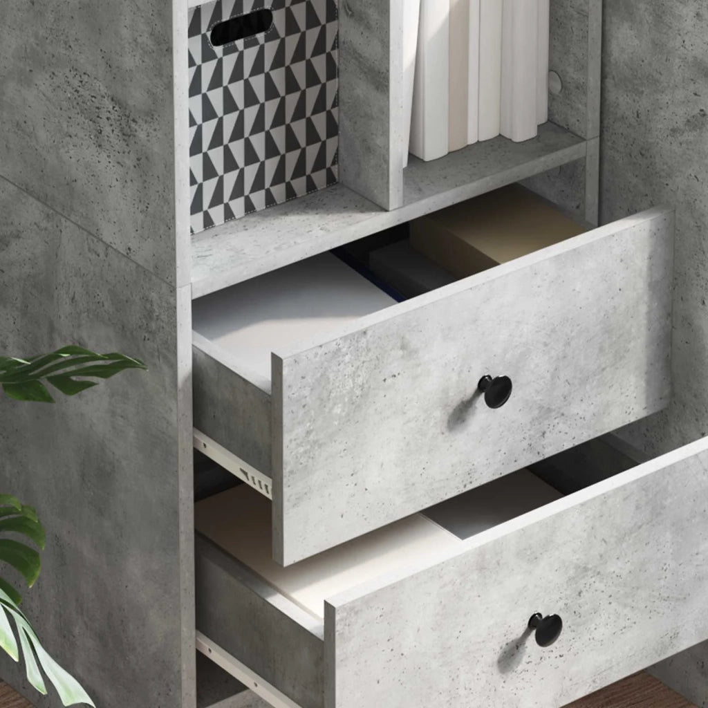 Credenza con cassetto Grigio cemento 45,5 x 34 x 127 cm 869365