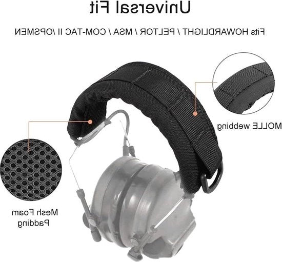 Copertura per Casco Tattico - Orecchini Protettivi - Cinturino Regolabile - D-ring - Orecchini - Microfono - Casco per Ufficio