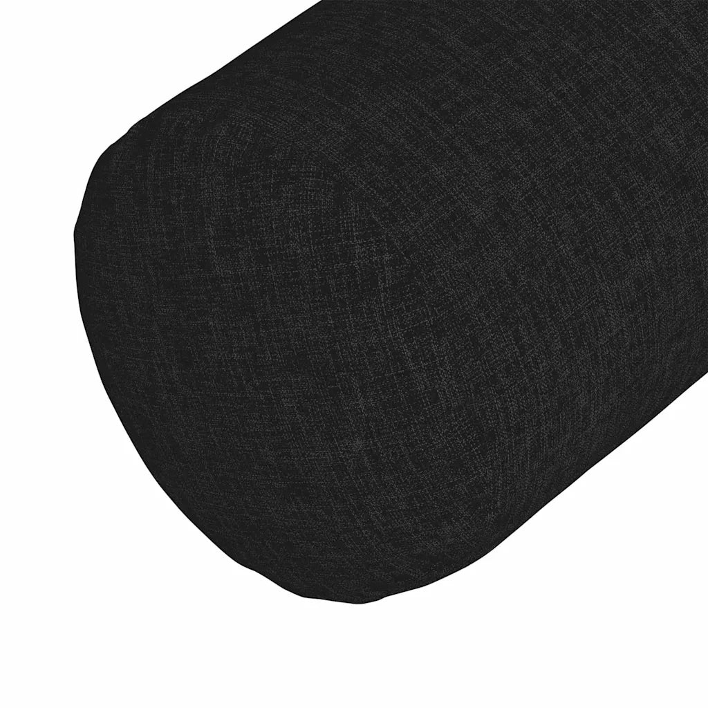 Cuscini a rullo 2 pz | Cuscini per sedie Nero ? 25 x 70 cm Tessuto