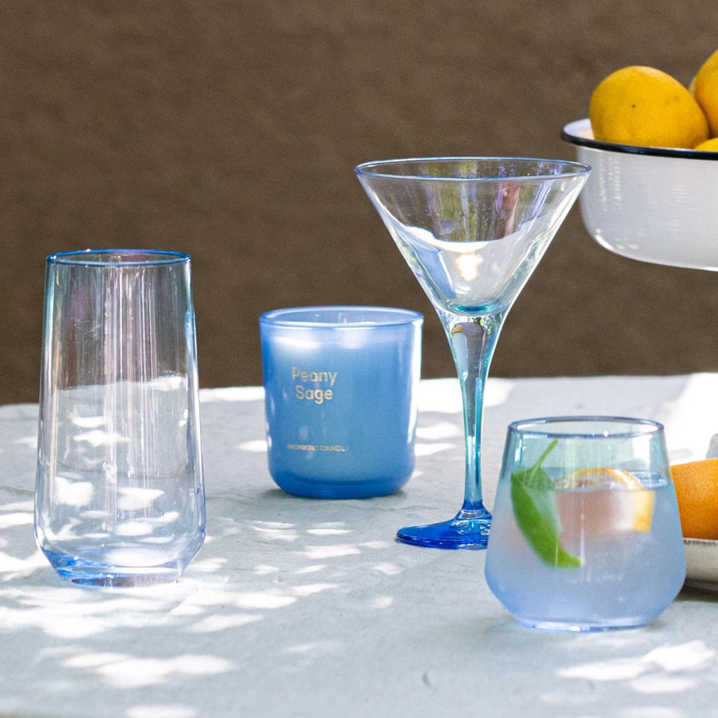 Nerihane, Bicchieri set da 4 470 ml, blu Turchese