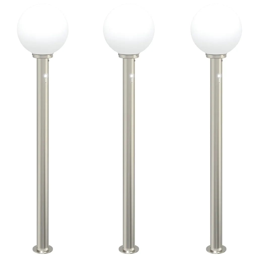 Lampioni a dissuasore con sensore 3 pz 120 cm Acciaio Inox IP44 4006102