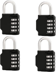 Set di 4 combinazioni, combinazione con slot da parete 4 cifre, slot con codice a cifre per scuola, palestra, viaggi e campeggio