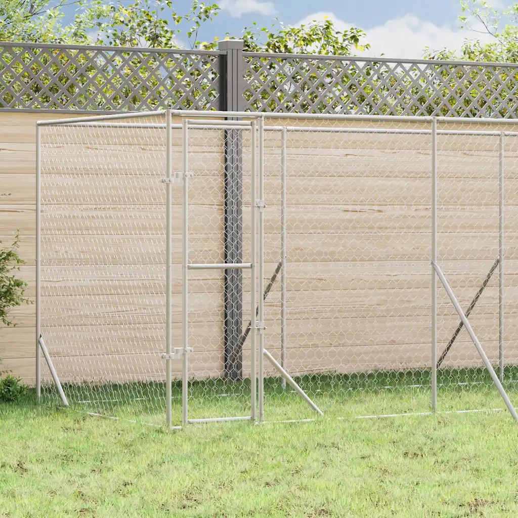Cuccia per Cani da Esterno Argento 6x2x2 m in Acciaio Zincato CFW2169415