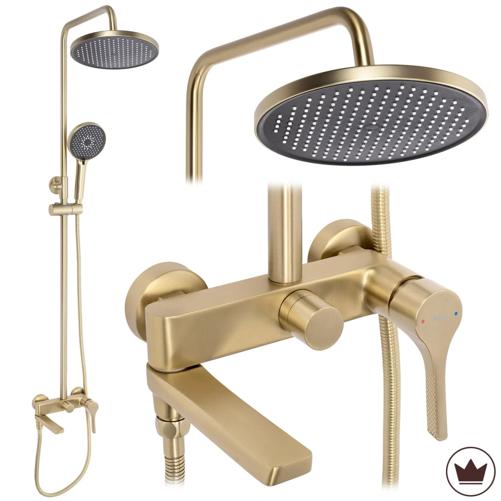 Set Doccia Premium Rea Maxim Brush Gold