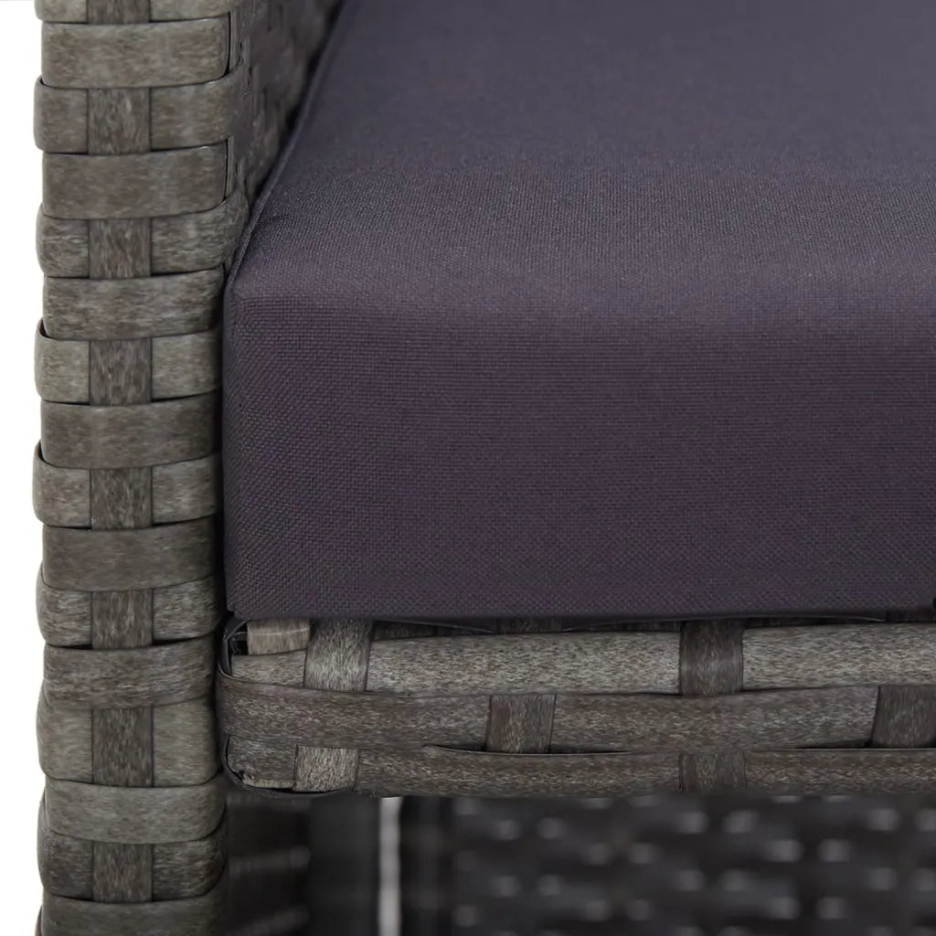 Set da Pranzo da Giardino 13 pz e Cuscini Polyrattan Antracite 46383