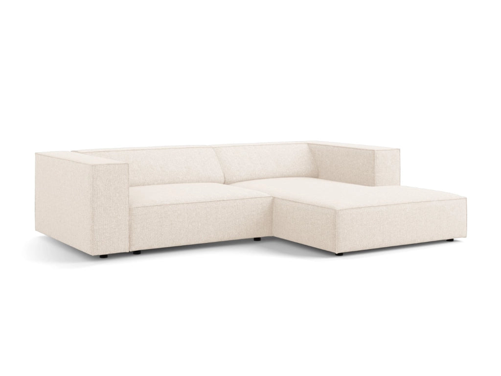 Cosmopolitan Design - Divano angolare destro "Arendal" 3 posti in ciniglia beige chiaro 