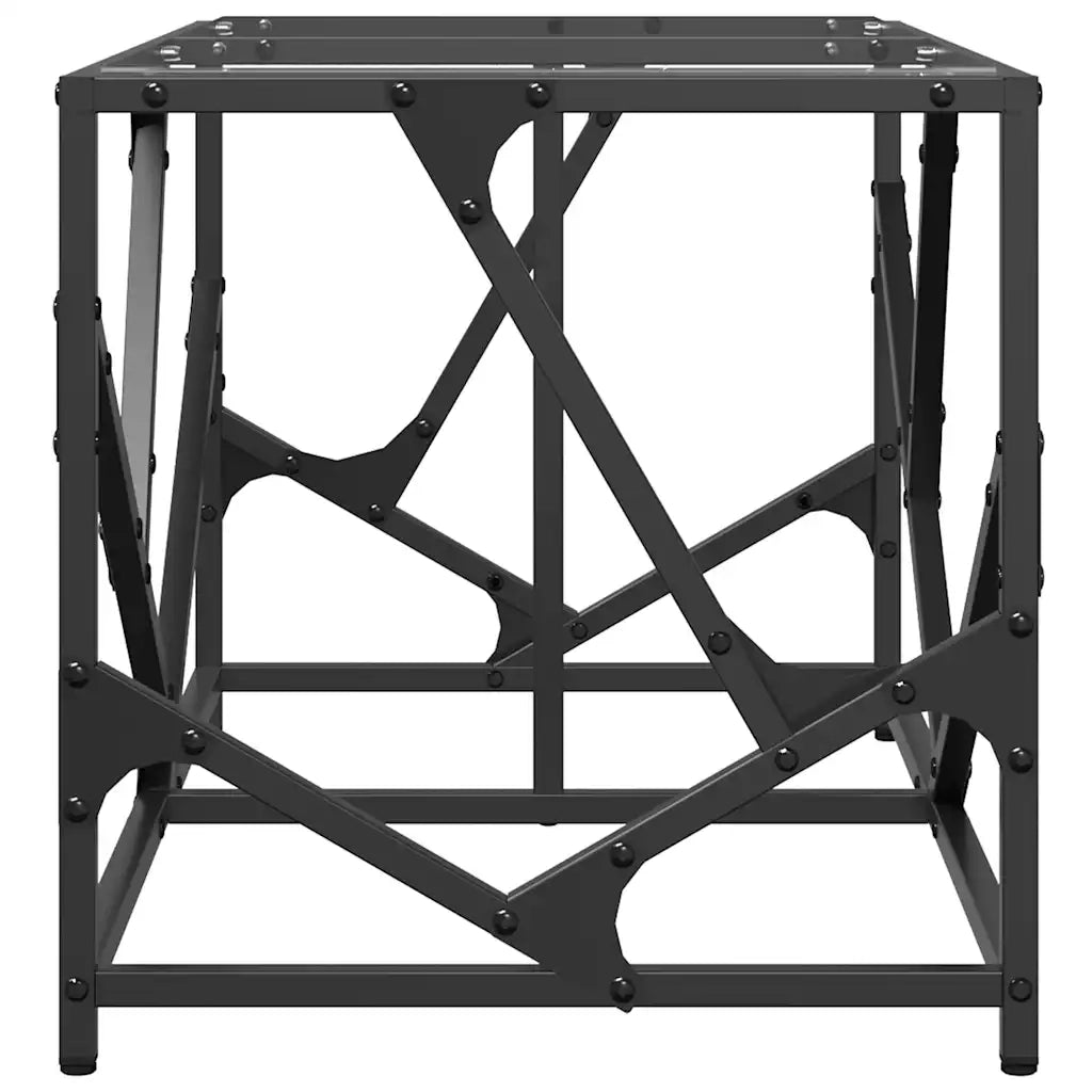 Tavolini con Piano Vetro Trasparente 2 pz 78,5x40x41 cm Acciaio 845994