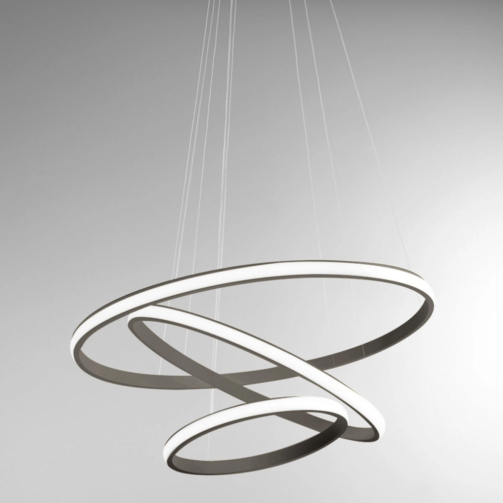 Lampada a sospensione IOLE S/3 - 70W 3200lm 3000K dimmerabile - Alluminio colore titanio e silicone bianco opale - Gealuce