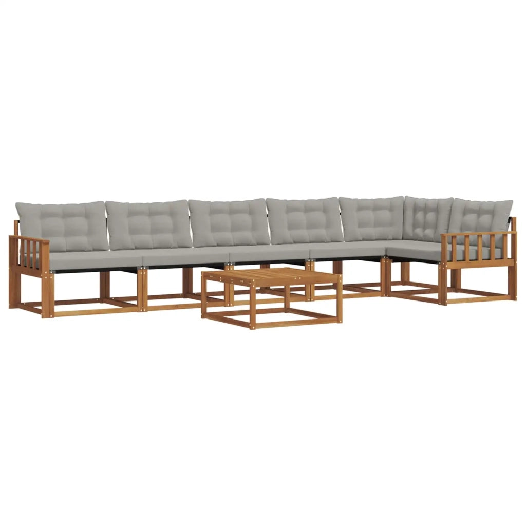 Set di divani da esterno 7 pcs Grigio Naturale e Chiaro 3369526