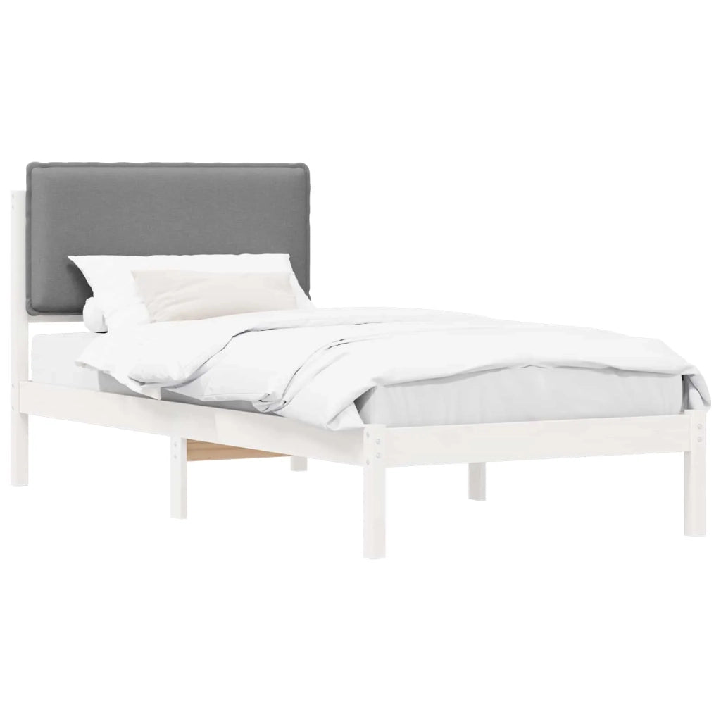 Letto con Testiera Rivestita Grigio chiaro 100 x 200 cm 877863