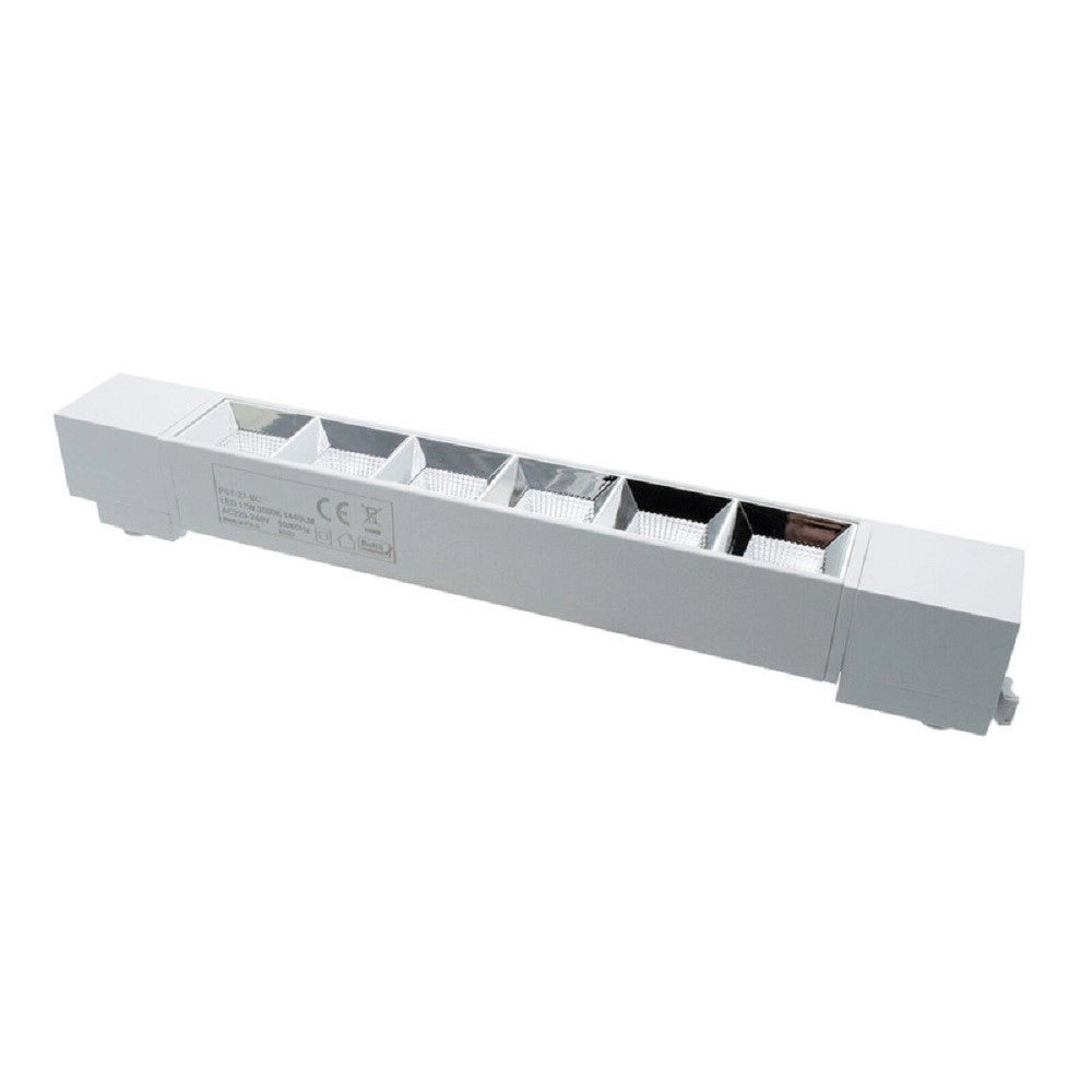 Trade Shop - Faretto Orientabile Binario 12w 6 Led Bianco Nero Luce 6500k 4000k 3000k Pst-27 -