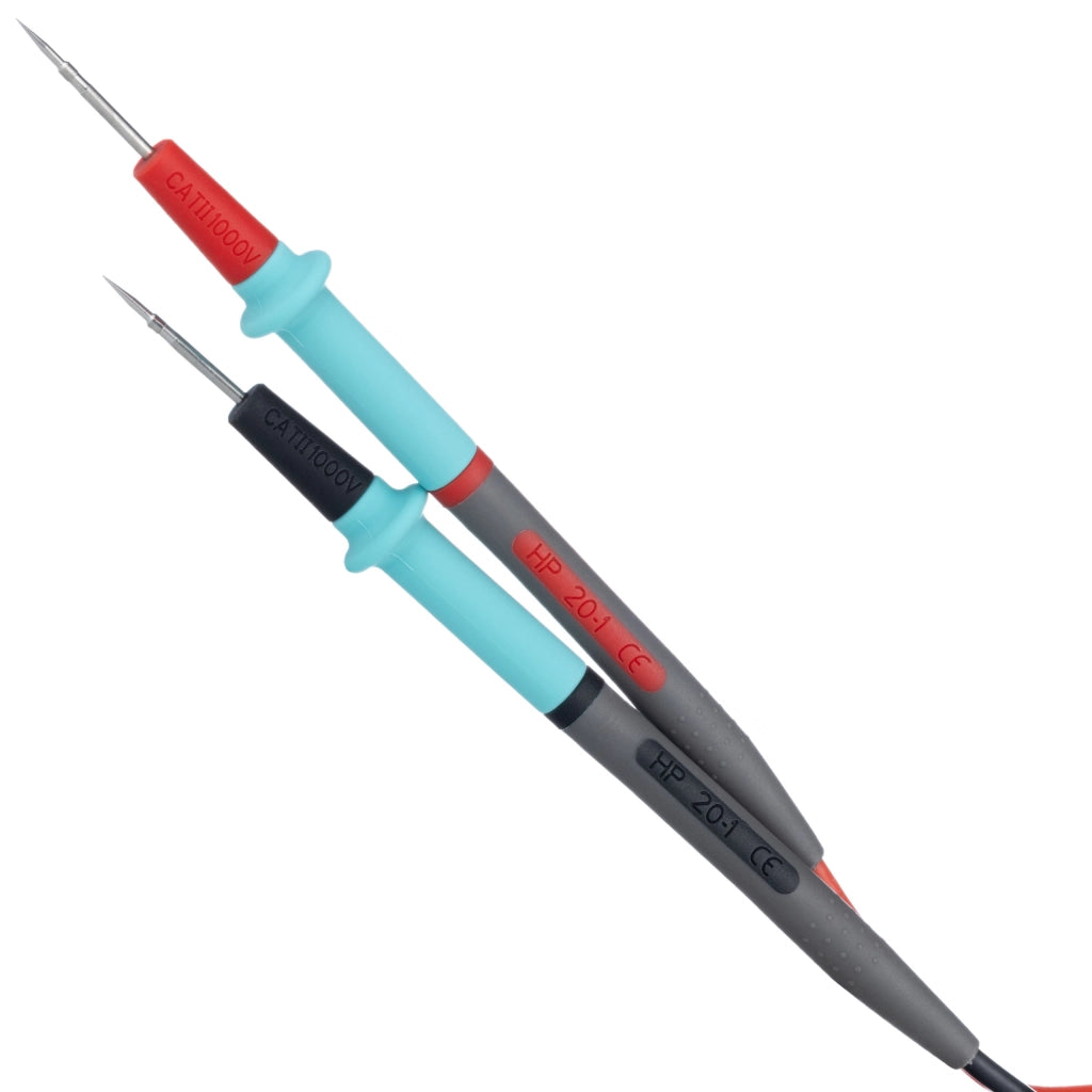 Cavi di Misura per Multimetro 1000V/20A – Punta a Spillo, Isolamento in Silicone | Lunghezza 103cm, Ø3.5mm