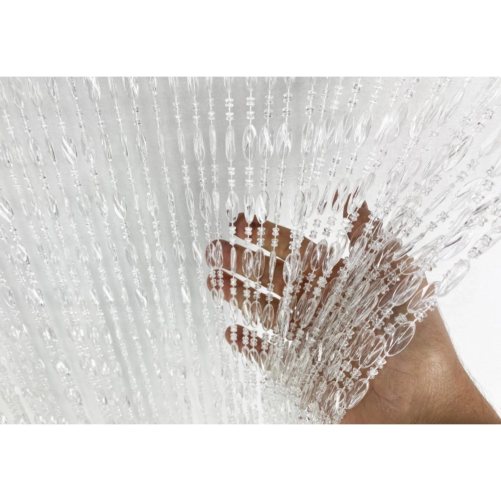 Trade Shop - Tenda Moschiera Antimosche Con Fili Perline Trasparente In Pvc 120x230cm Tpl46 017340 -
