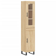 Buffet credenza cassettiera armadio mobile contenitore organizer cucina soggiorno salotto rovere Sonoma alto 34,5 x 34 x 180 cm legno ingegnerizzato marrone 02_0033963