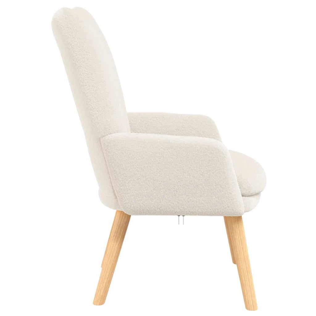 poltrona Crema 63 x 67 x 94 cm Tessuto di Pecora e Plywood 42001790