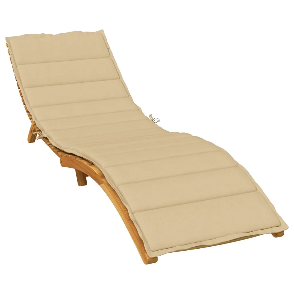 Cuscino per Lettino Prendisole Beige Mélange 200x70x4cm Tessuto 4002523
