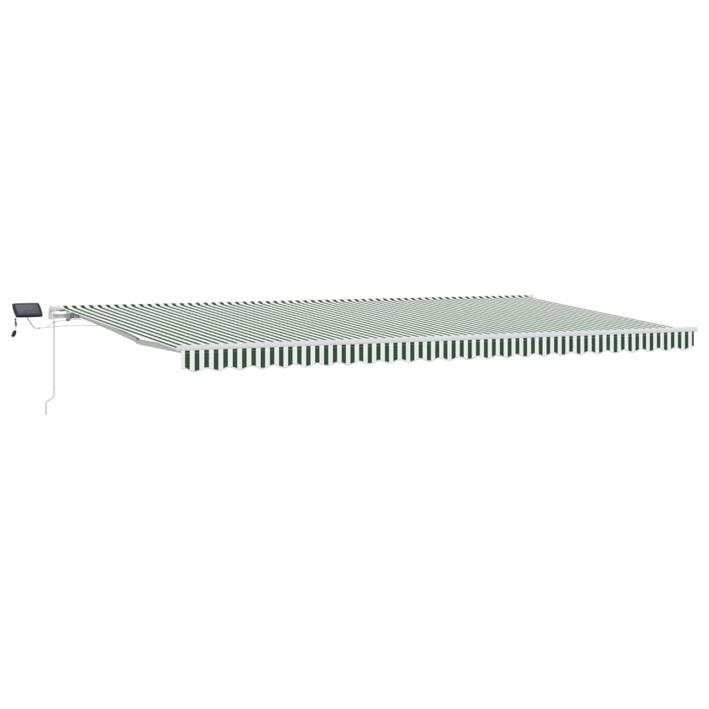 Ombrellone Manuale Retrattile  con LED Verde e Bianco 600x300 cm