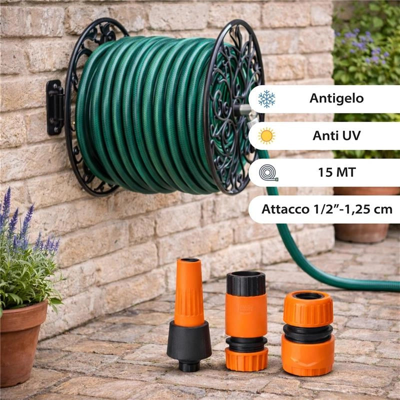 MA MAISON KIT TUBO IRRIGAZIONE PVC CON ATTACCO 1/2" DA 15 MT