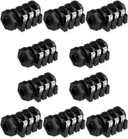 Cuffie stereo monofoniche per donna con connettore audio 6,35 mm 1/4 pollici - 10 pezzi - nero con viti di montaggio.