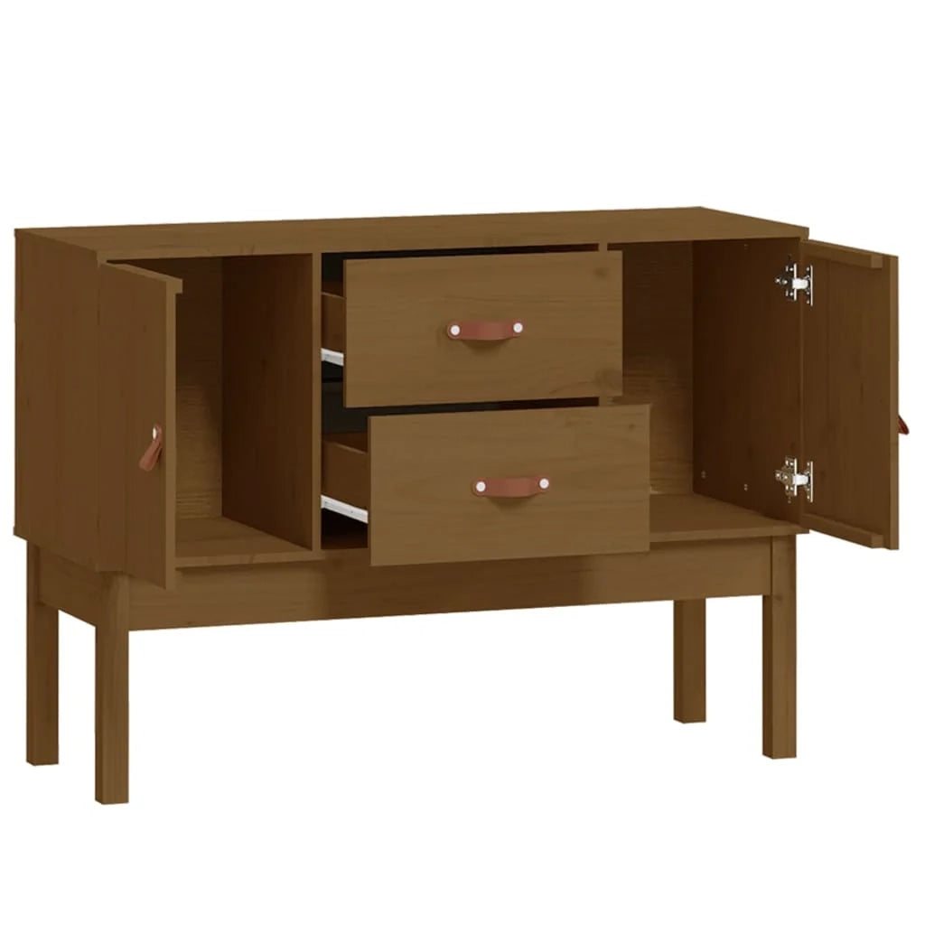Buffet credenza cassettiera armadio mobile contenitore organizer per cucina soggiorno salotto 110 x 40 x 78 cm legno massello di pino marrone 02_0035735