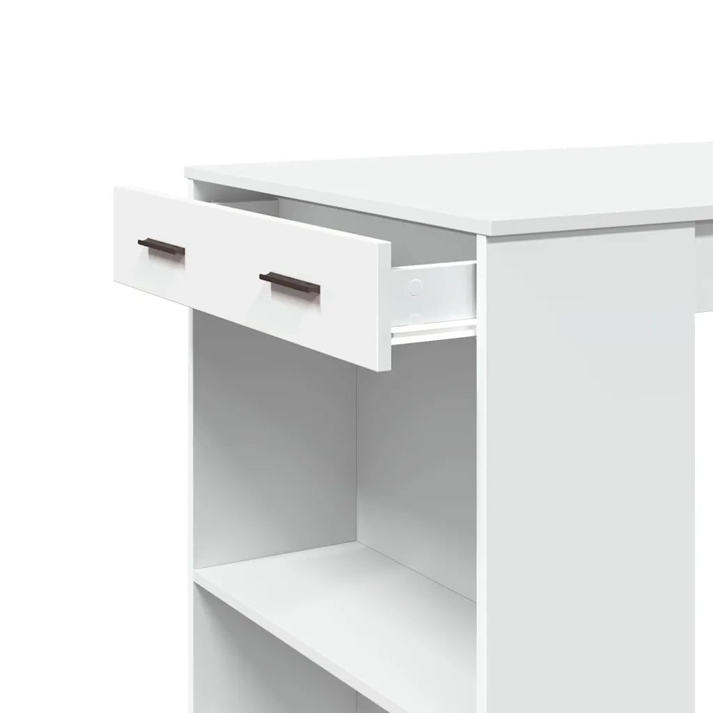 vidaXL Tavolo da Bar Bianco 102x70x103,5 cm in Truciolato