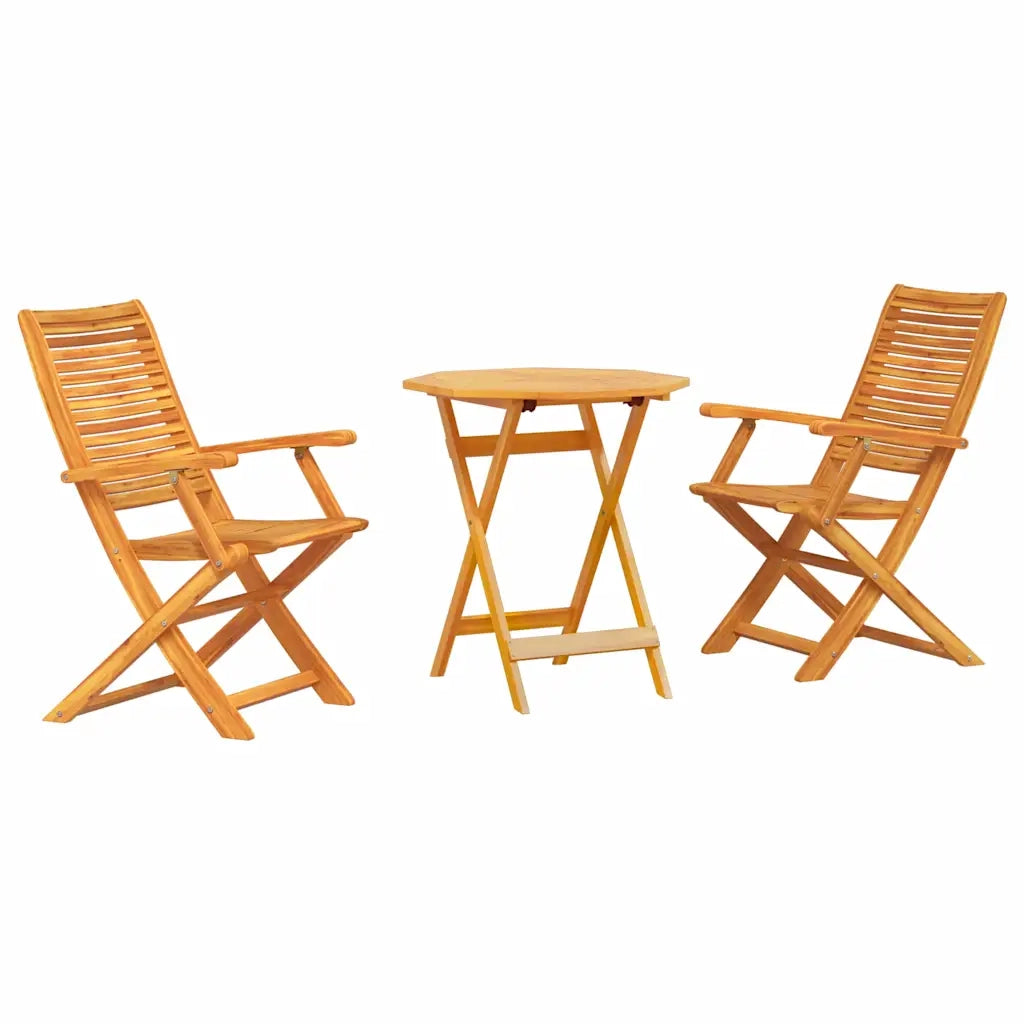 Set Bistro Pieghevole 3 pcs Marrone legno massello di acacia 3375699