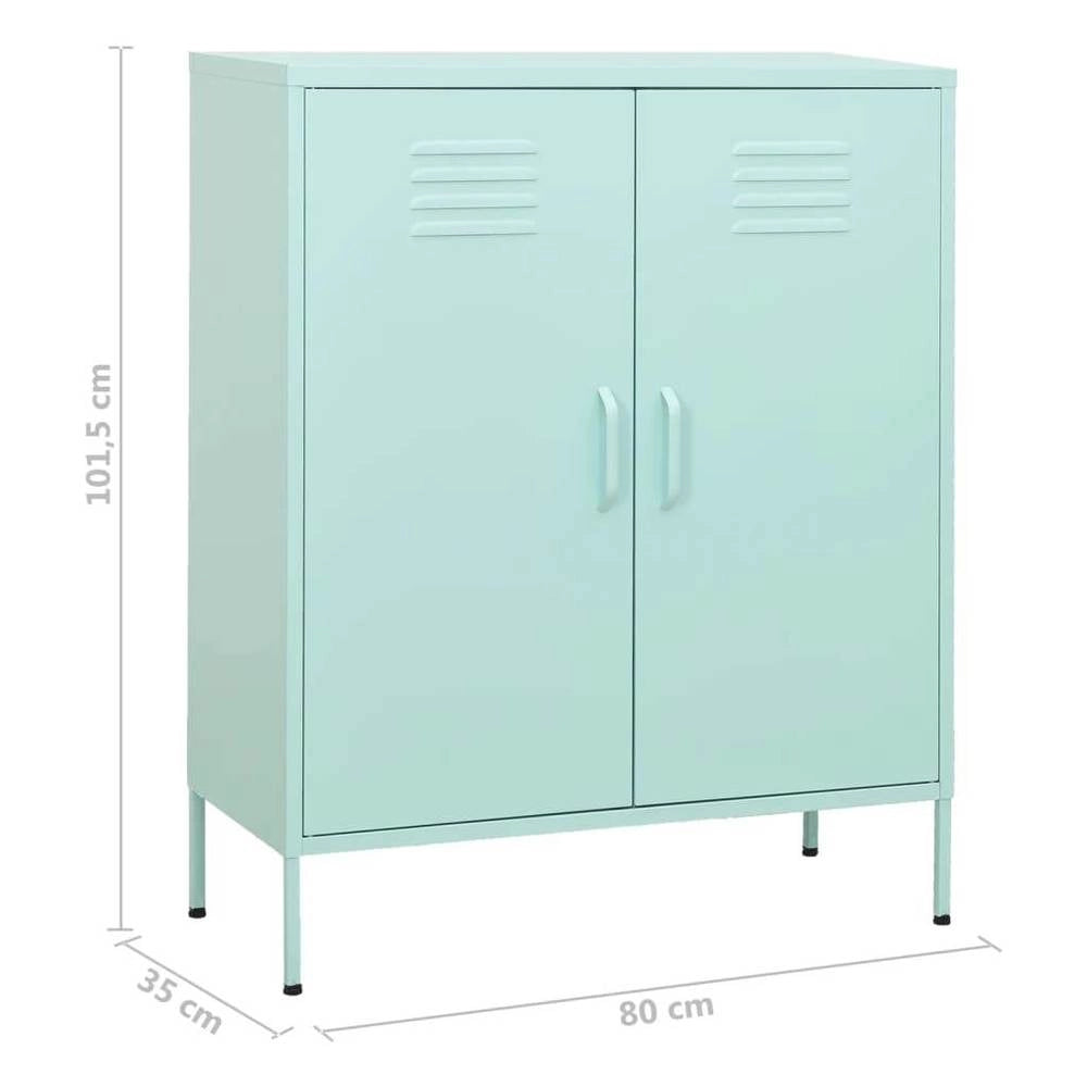 Storage Cabinet, Mint Green, 80x35x101.5 Cm, Steel