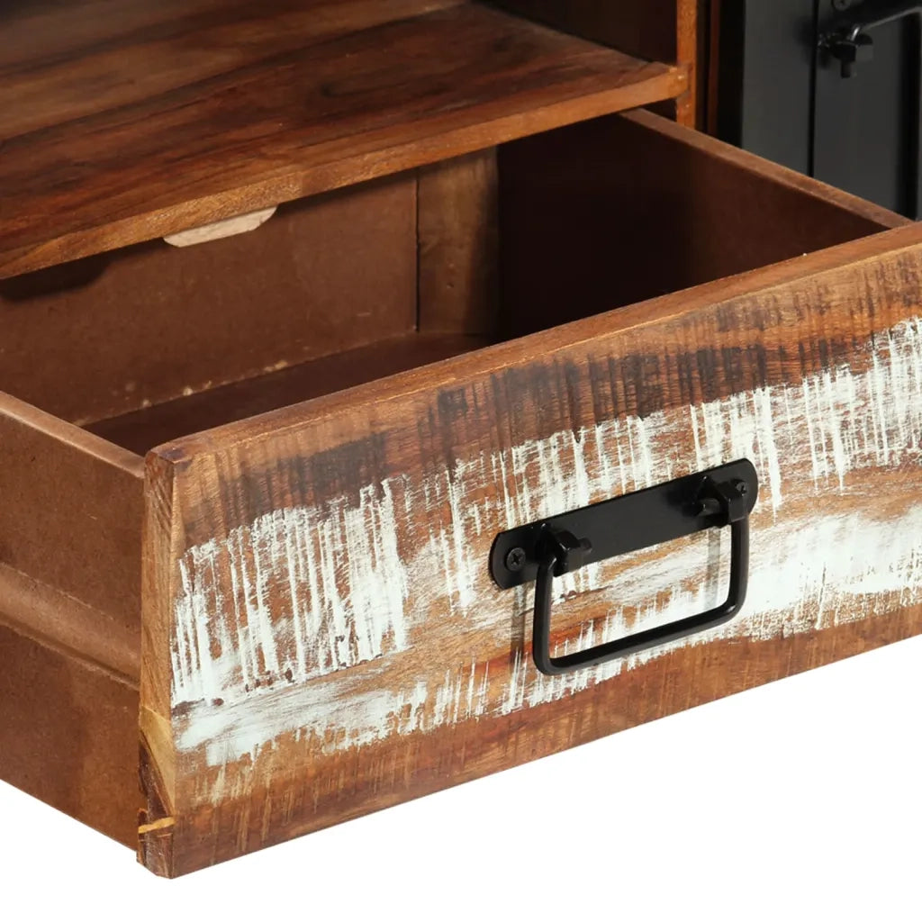 Mobile Porta TV-Credenza per TV 120x30x40 cm in Legno Massello di Recupero 983407