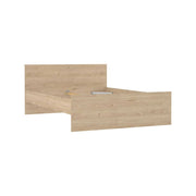 Letto piazza e mezza Gustava, Sommier per camera da letto, Giroletto per stanza, Struttura porta materasso, 197x146 h80 cm, Rovere