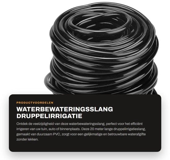 Irrigazione a goccia flessibile - Slang d'irrigazione poroso - Slang d'irrigazione flexibile - Materiale PVC - Risparmio d'acqua fino al 70% - Resistente agli urti - Lunghezza 20 metri