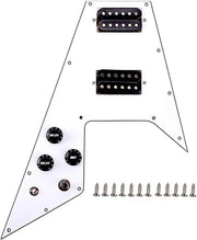 Pre-bedraad slagplaat 3-laags, compatibile con chitarre di stile Gibson Flying V, colore bianco