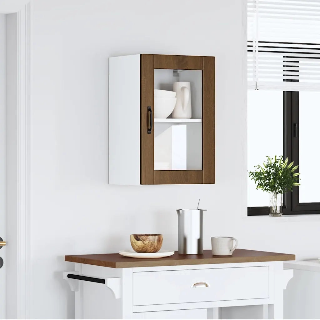 Pensile da Cucina con Porta in Vetro Porto Rovere Marrone