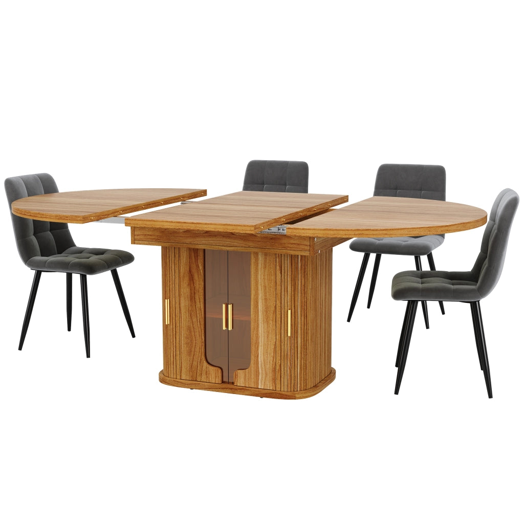 Tavolo da Pranzo Rotondo Allungabile ¨C Xylo ¨C Noce, 118-158 cm, 6 Persone