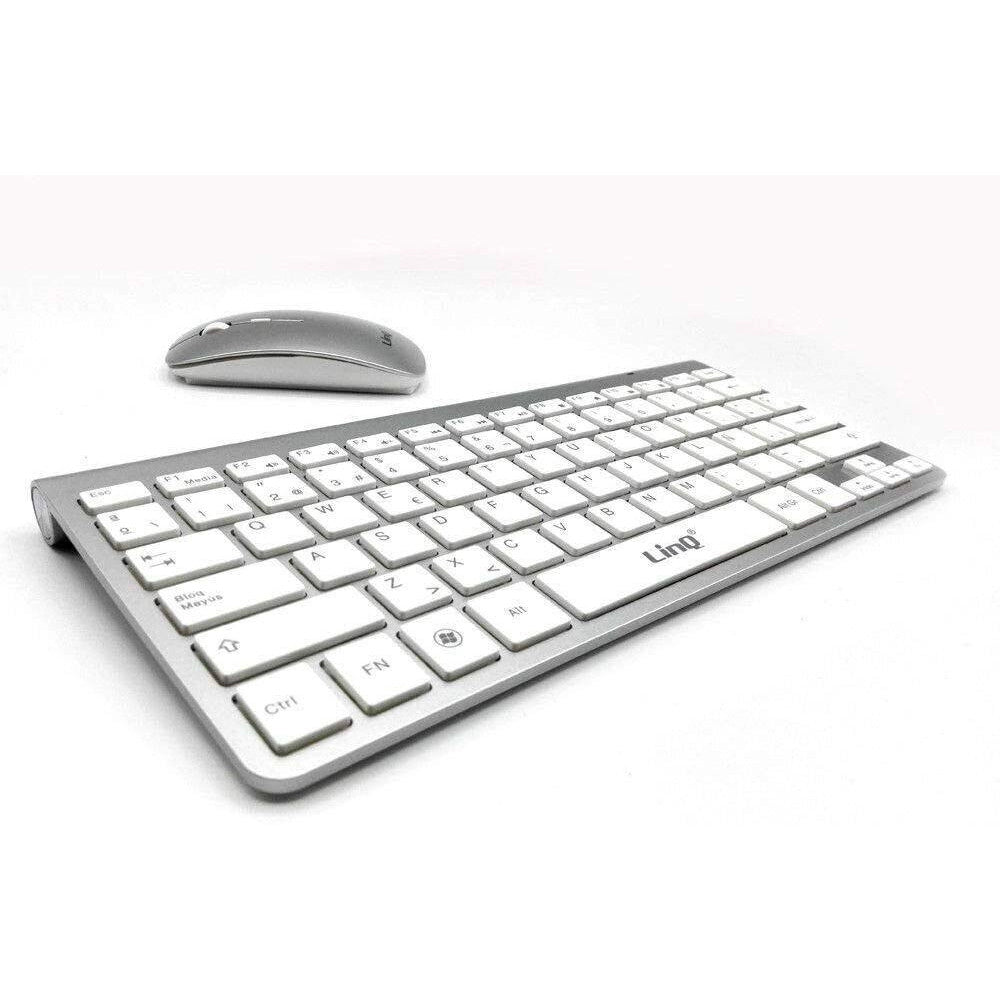 Trade Shop - Kit Tastiera + Mouse Slim Sottile Wireless 2.4ghz Fino A 10 Metri Computer Cs3000 -