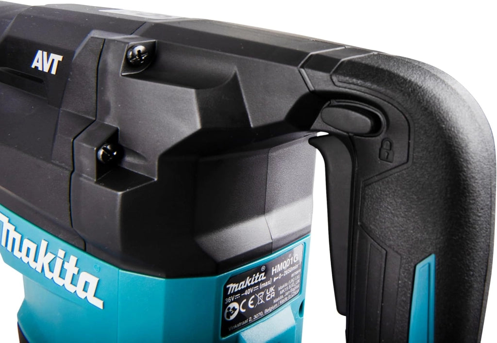Makita HM001GM201 - Martello a batteria 40 V max. / 4,0 Ah, 2 batterie + caricatore in valigetta con adattatore radio AWS WUT01