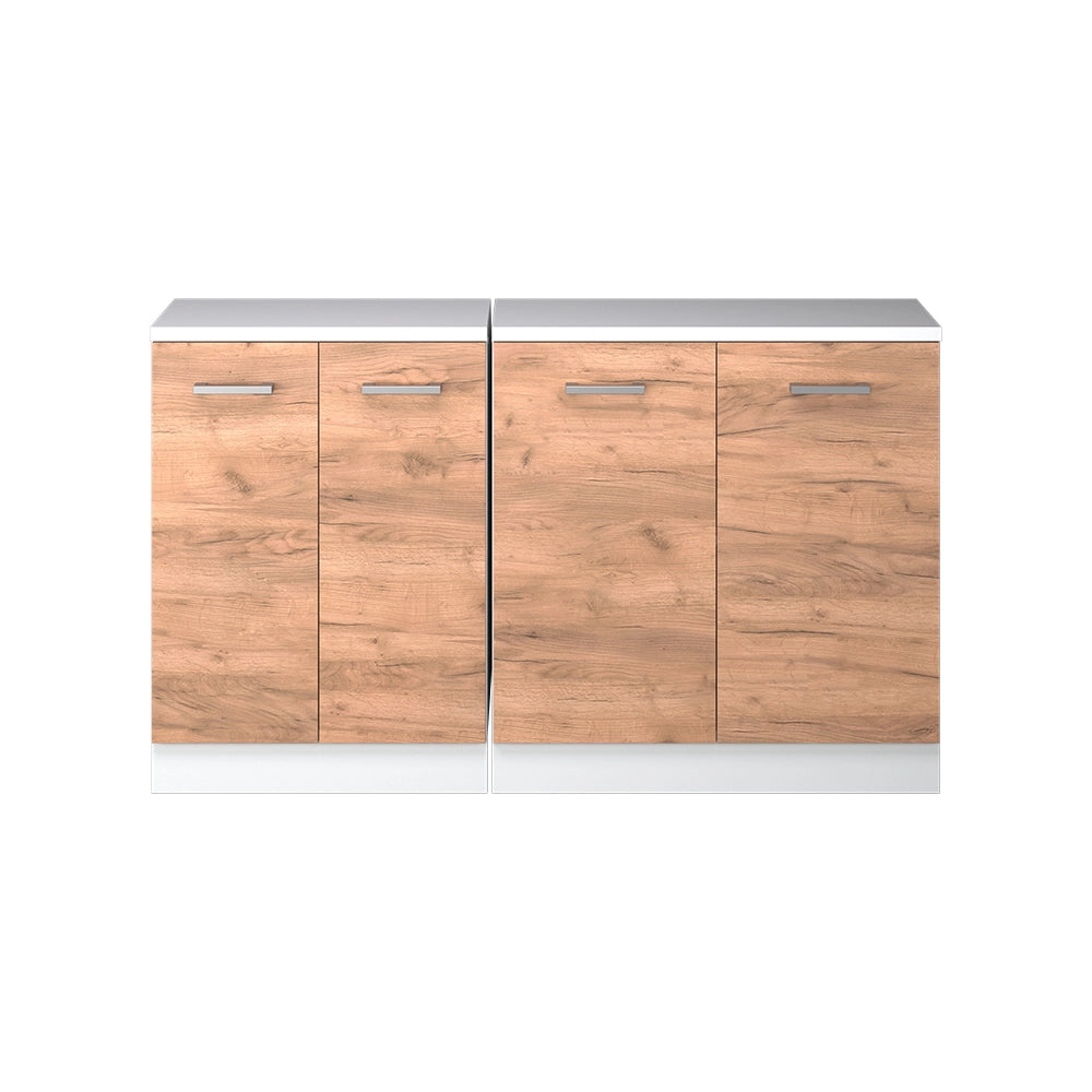 Set di mobili sottotetto Rion Rovere dorato/Bianco 140 cm Set di 2 carcasse armadio profondità 60 cm Vicco