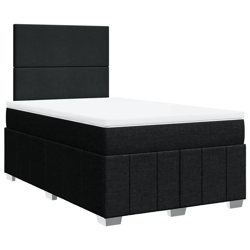 Giroletto a Molle con Materasso Nero 120x200 cm in Tessuto