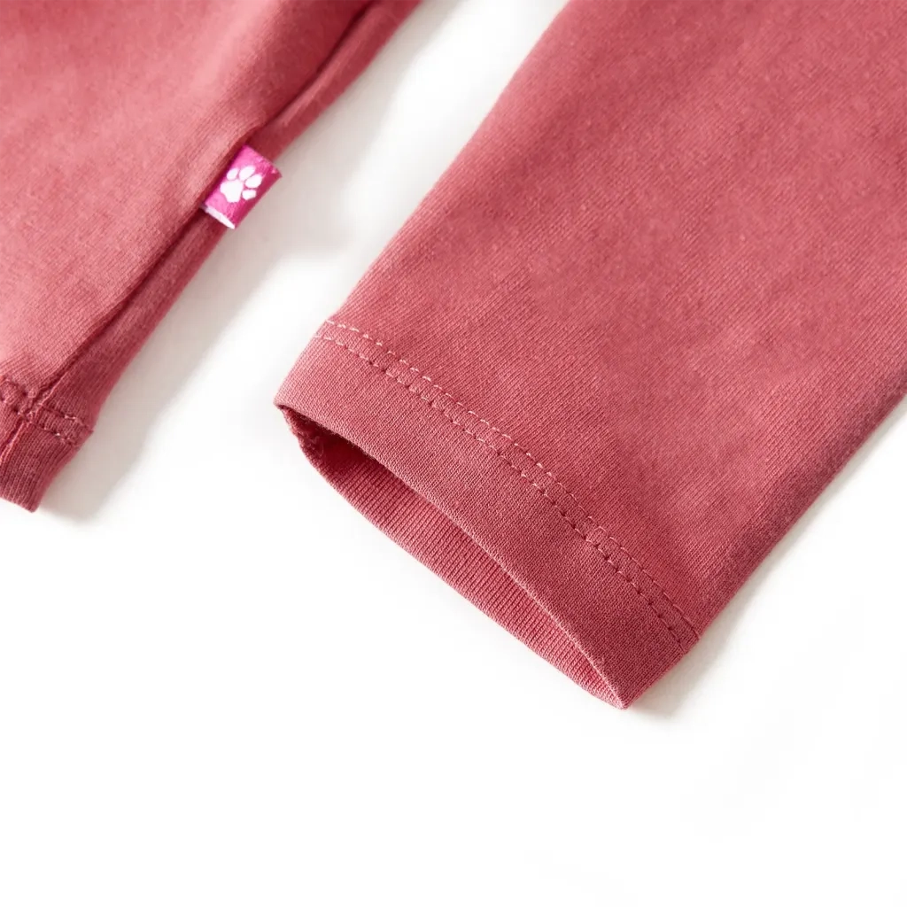 Maglietta da Bambina a Maniche Lunghe Rosa Antico 92 13609